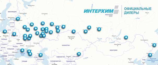 Карта дилеров Интерхим